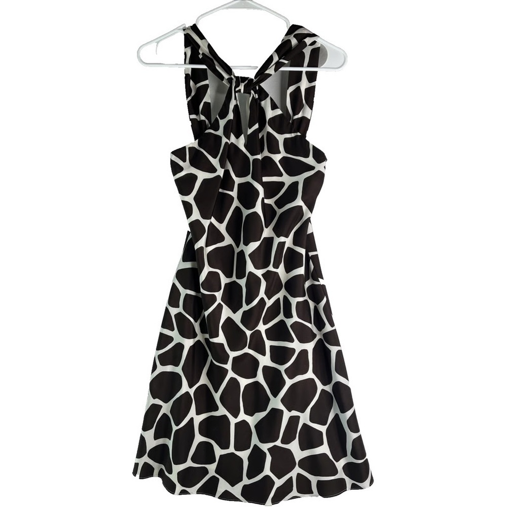 100% Silk Banana Republic Giraffe Animal Print Lined Mini Dress
